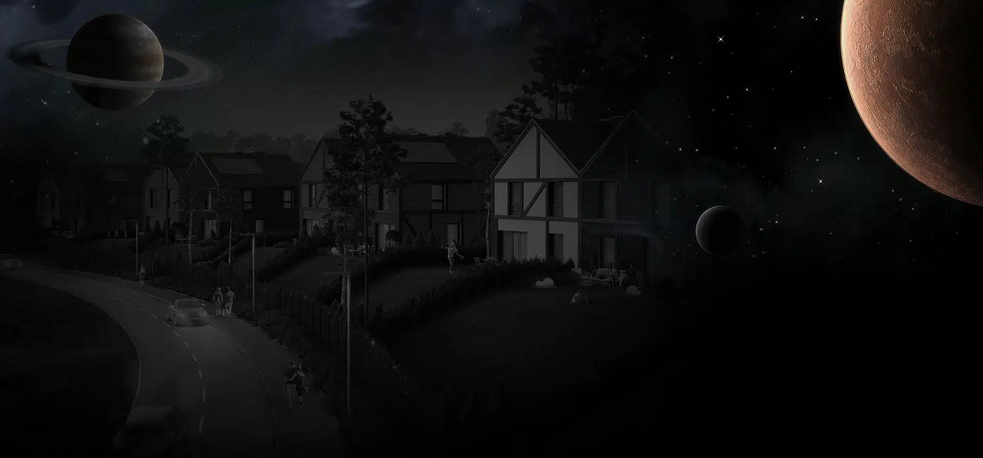 Osiedle Galileo nocą - wizualizacja